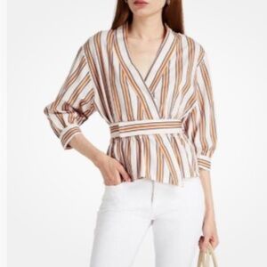 Ba&sh Women's Nala Striped Wrap Top - Multicolor Sz XS